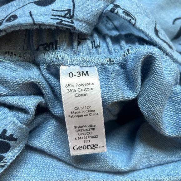 NWOT George 2-Piece Overall Set for Baby - Blue with Dogs - Picture 5 of 5